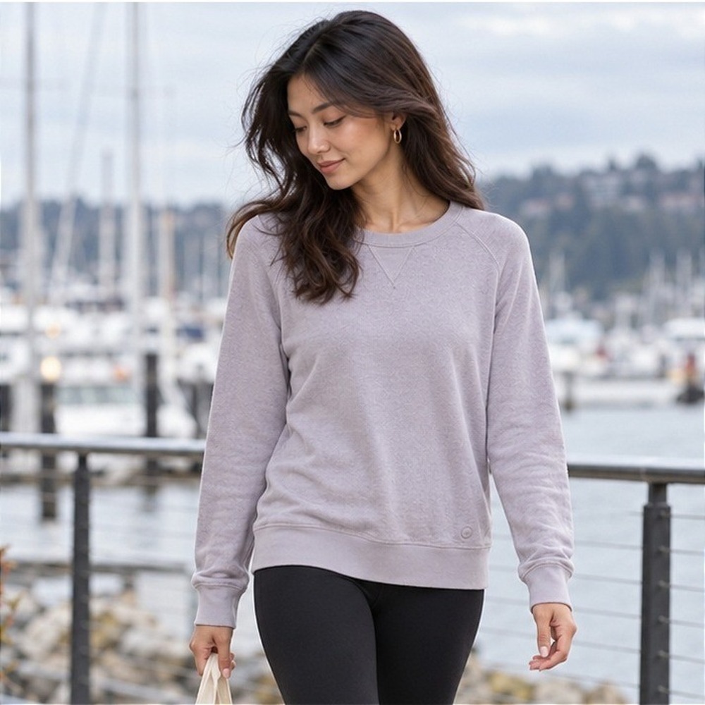 Outerknown Sur Sweatshirt Lavender Purple Raglan French Terry Organic Cotton XL